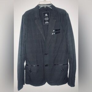 Women’s ROCK & REPUBLIC Unstructured Jacket Charcoal Gray w/ Black & Red Sz: S